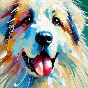 Grand Pyrenees card 5 x 7 on linen paper blank card